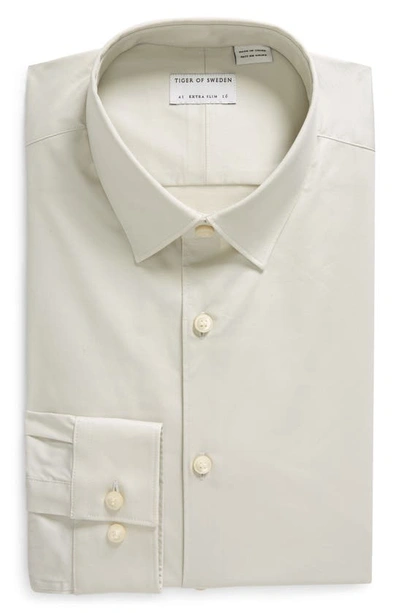 Shop Tiger Of Sweden Filbrodiex Extra Slim Fit Solid Button-up Shirt In Pearl White