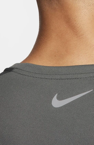 Shop Nike Dri-fit Miler Flash Running T-shirt In Iron Grey