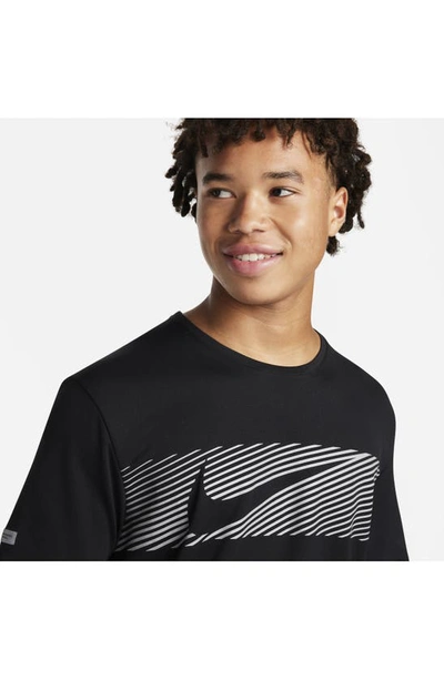 Shop Nike Dri-fit Miler Flash Running T-shirt In Black