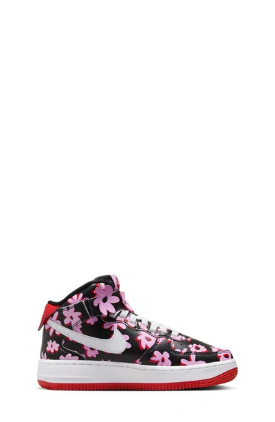 Shop Nike Kids' Air Force 1 Mid Easyon Se Sneaker In Black/ Pink Rise/ Red/ White