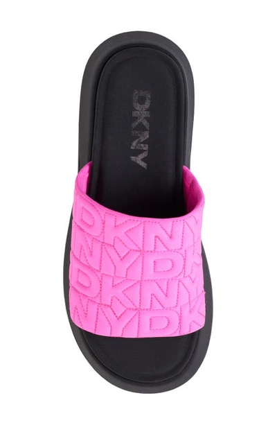 Shop Dkny Logo Quilt Platform Sandal In Shckng Pnk