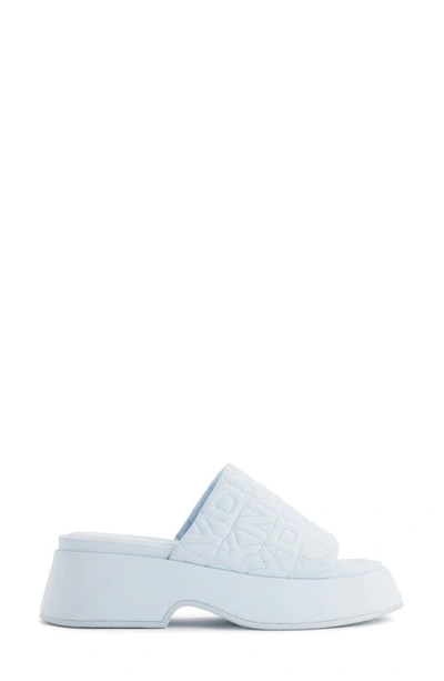 Shop Dkny Logo Quilt Platform Sandal In Ice Blue