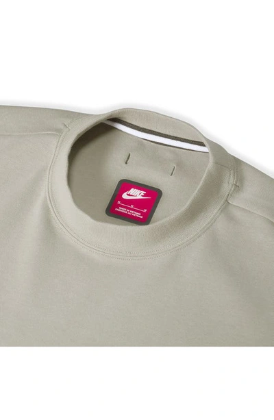 Shop Nike Short Sleeve Tech Fleece Sweatshirt In Dark Stucco