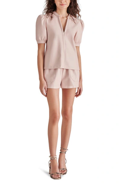 Shop Steve Madden Faux The Record Faux Leather Shorts In Rose Taupe