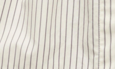 Shop Staud Lorenza Stripe Stretch Cotton Mini Shirtdress In Ivory Micro Stripe