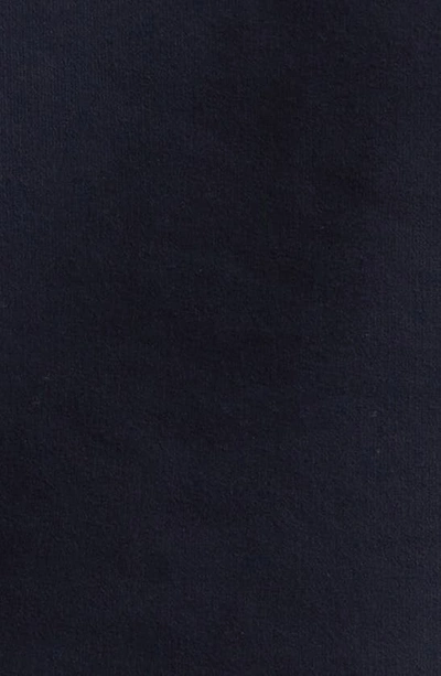 Shop Moncler Monogram Embroidered Logo Patch Hoodie In Dark Navy Blue