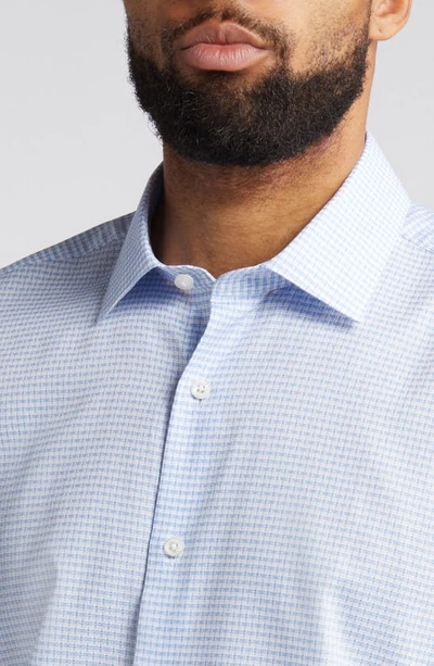 Shop Scott Barber Dobby Micro Pattern Button-up Shirt In Sky