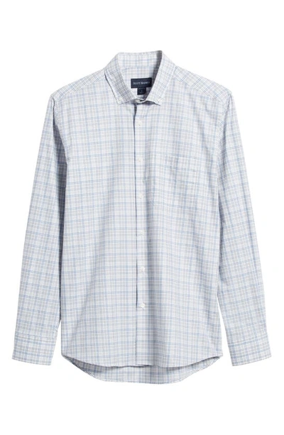 Shop Scott Barber Plaid Organic Cotton Button-down Shirt In Slate