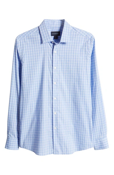 Shop Scott Barber Check Cotton Button-up Shirt In Sky