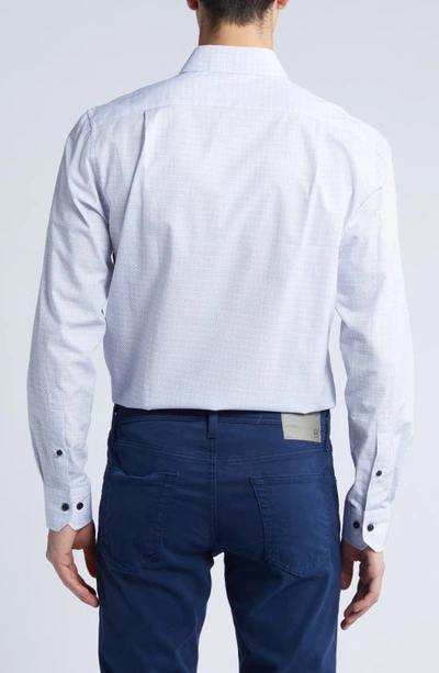 Shop Scott Barber Dobby Micropattern Textured Button-up Shirt In White