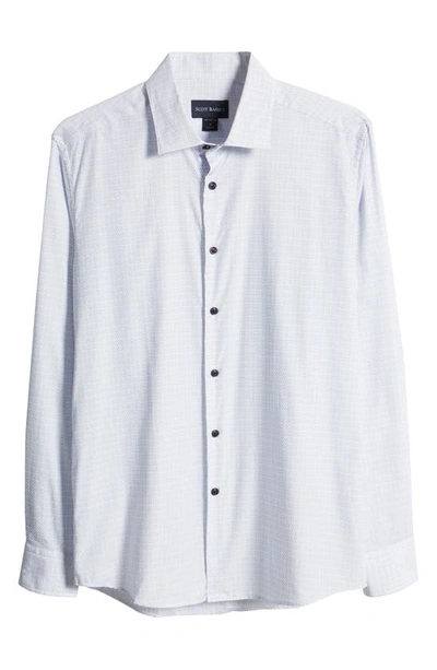 Shop Scott Barber Dobby Micropattern Textured Button-up Shirt In White