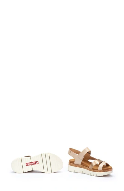 Pikolinos Palma Wedge Sandal In Champagne
