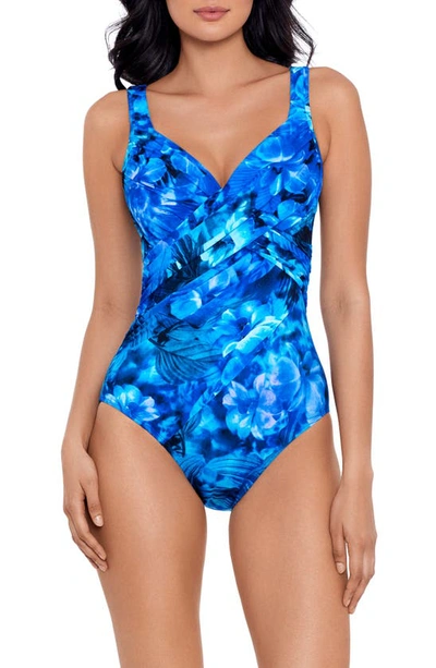 Shop Miraclesuit Sous Marine Revele Underwire One-piece Swimsuit In Blue Multi
