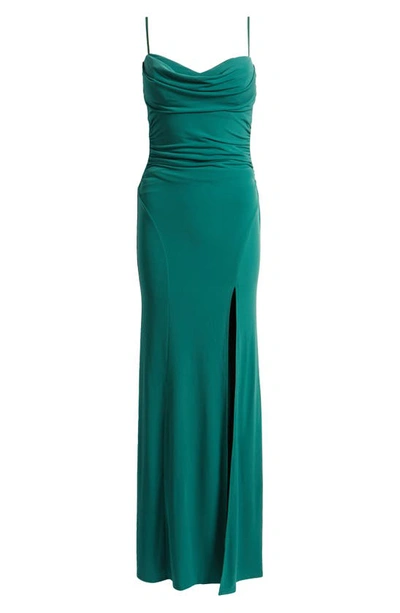 Shop Emerald Sundae Ruched Bodice Gown In Hunter