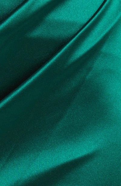 Shop Emerald Sundae Corset Satin Gown In Hunter