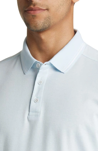Shop Nordstrom Contrast Collar Polo In Blue Falls Feeder Stripe