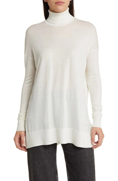 Shop Allsaints Gala Merino Wool Turtleneck Sweater In Chalk White