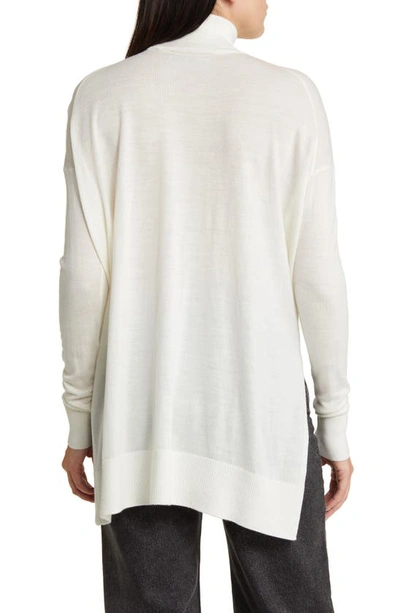 Shop Allsaints Gala Merino Wool Turtleneck Sweater In Chalk White