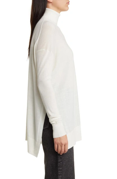 Allsaints Gala Merino Wool Turtleneck Sweater In Chalk White