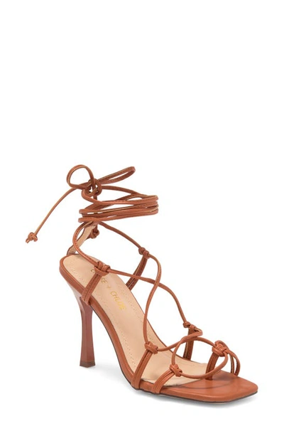 Shop Chase & Chloe Chase And Chloe Knotted Sandal In Tan