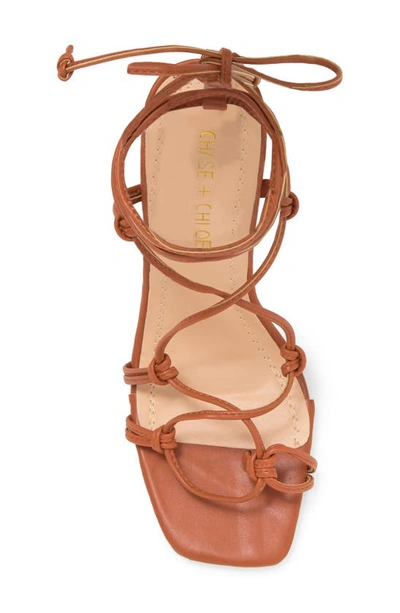 Shop Chase & Chloe Chase And Chloe Knotted Sandal In Tan