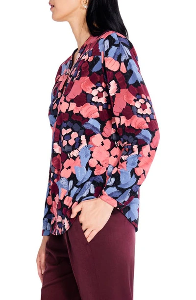Shop Nic + Zoe Autumn Bloom Live-in Top In Red Multi