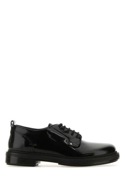 Shop Ami Alexandre Mattiussi Ami Unisex Black Leather Lace-up Shoes