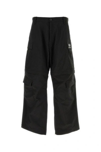 Shop Balenciaga Man Black Polyester Unity Sports Icon Cargo Pant