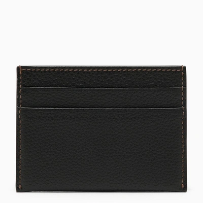 Shop Burberry Black Leather Card Holder With Logo Women