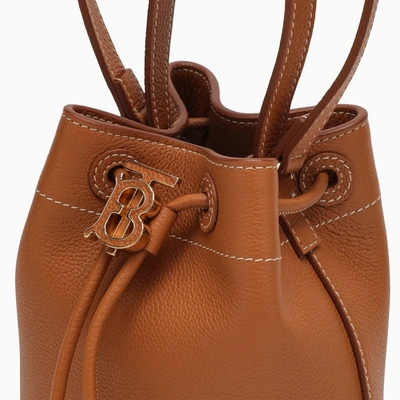 Shop Burberry Tb Mini Brown Leather Bucket Bag Women