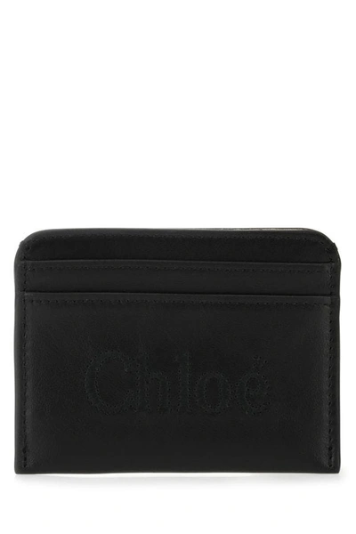 Shop Chloé Chloe Woman Black Leather Card Holder