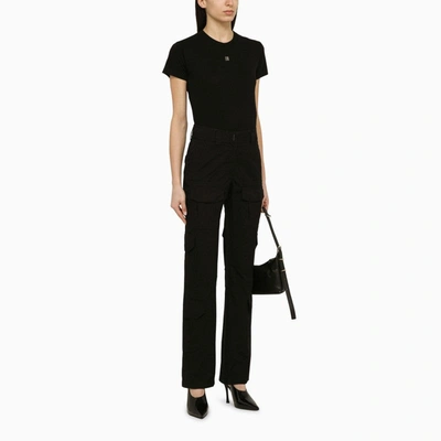 Shop Givenchy Black Cotton Cargo Trousers Women