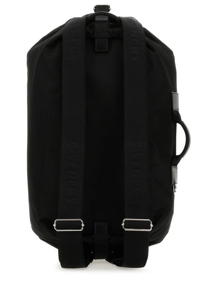 Shop Givenchy Man Black Fabric G-zip Backpack