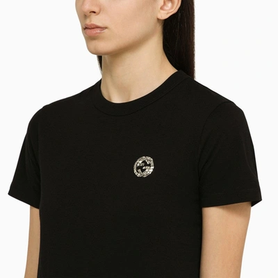 Shop Gucci Black Crew-neck T-shirt With Logo Women