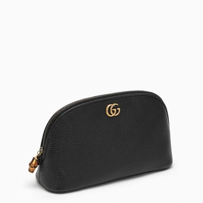 Shop Gucci Black Leather Beauty Case With Logo Women