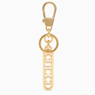 Shop Gucci Golden Key Ring With Logo Women In Silver