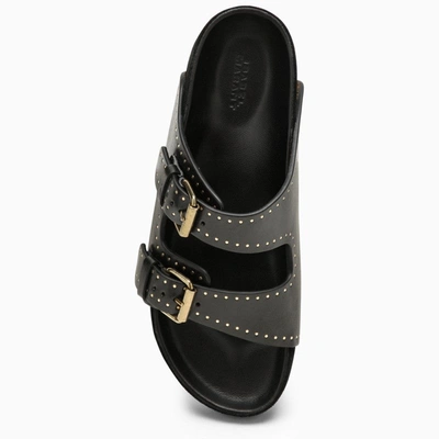 Shop Isabel Marant Black Leather Lennyo Sandals With Buckles Women