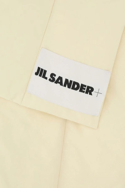 Shop Jil Sander Woman Cream Polyester Scarf In Yellow