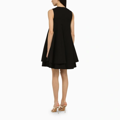 Shop Loewe Black Double-layer Silk And Wool Dress Women