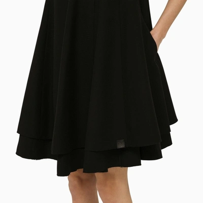 Shop Loewe Black Double-layer Silk And Wool Dress Women