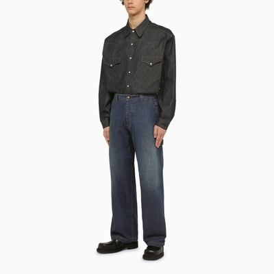 Shop Maison Margiela Straight Jeans With Americana Wash Men In White