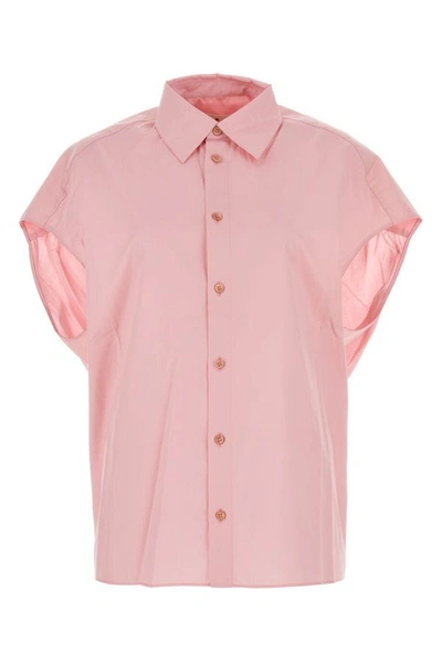 Shop Marni Woman Pink Poplin Shirt