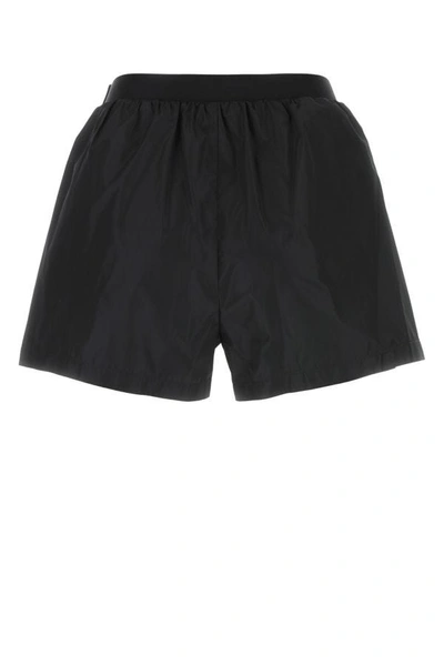 Shop Miu Miu Woman Black Polyester Blend Shorts