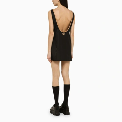 Shop Prada Black Re-nylon Short Dress Women In Brown