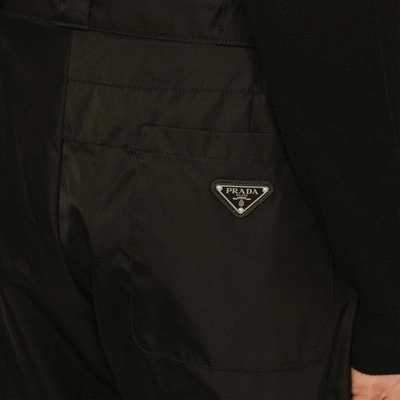 Shop Prada Black Re-nylon Trousers With Logo Triangle Men In Brown