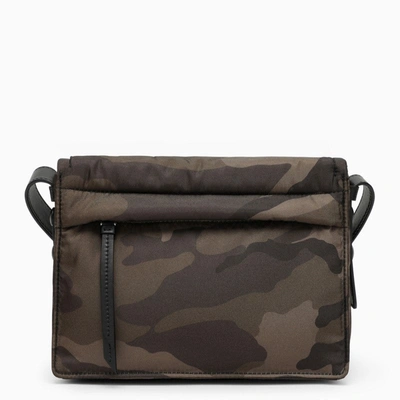 Shop Prada Small Camouflage Shoulder Bag In Padded Re-nylon Women In Green