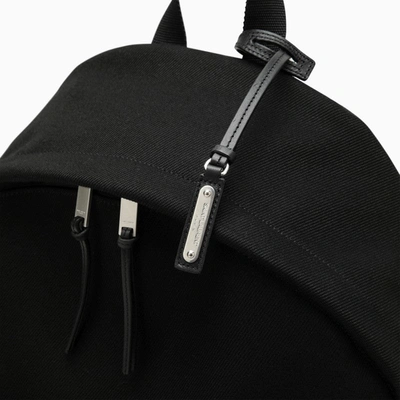 Shop Saint Laurent Black City Backpack With Embroidery And Leather Trim Men