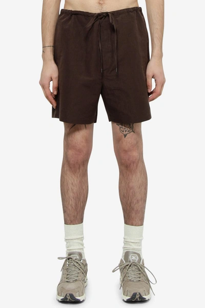 Shop Auralee Shorts In Brown