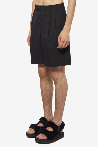 Auralee Gabardine Shorts In Black Wool In Black