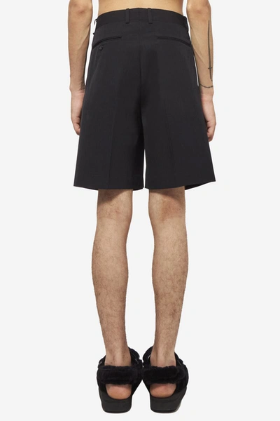 Auralee Gabardine Shorts In Black Wool In Black